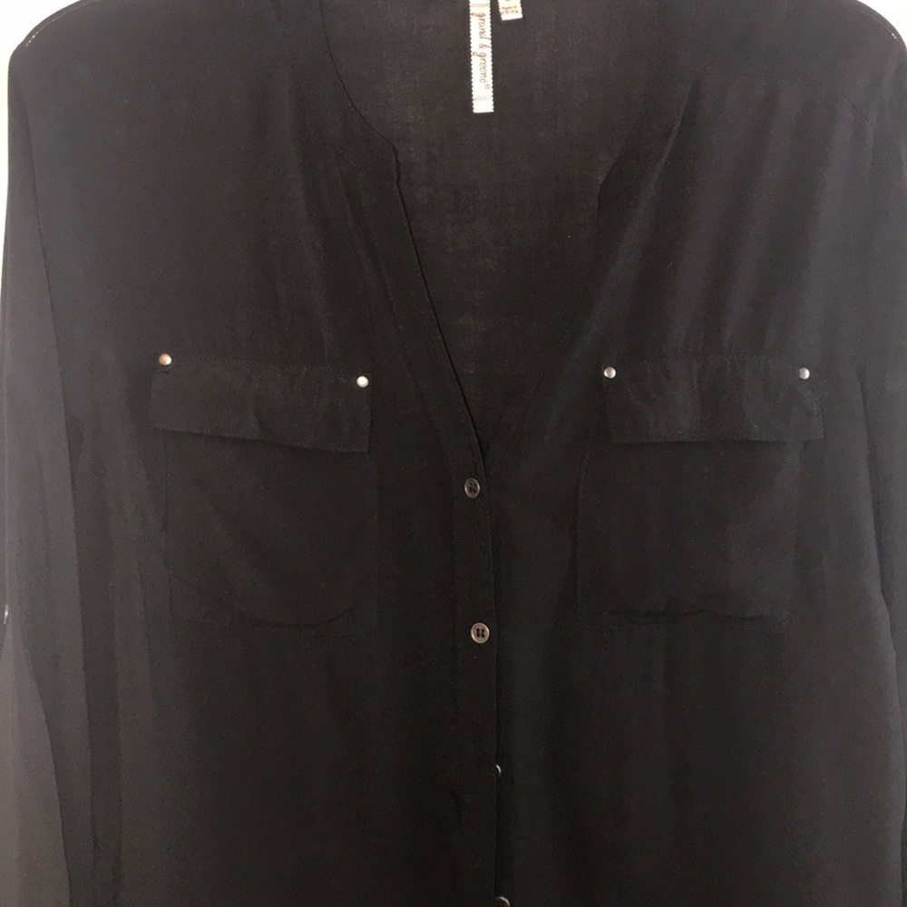Black button down blouse